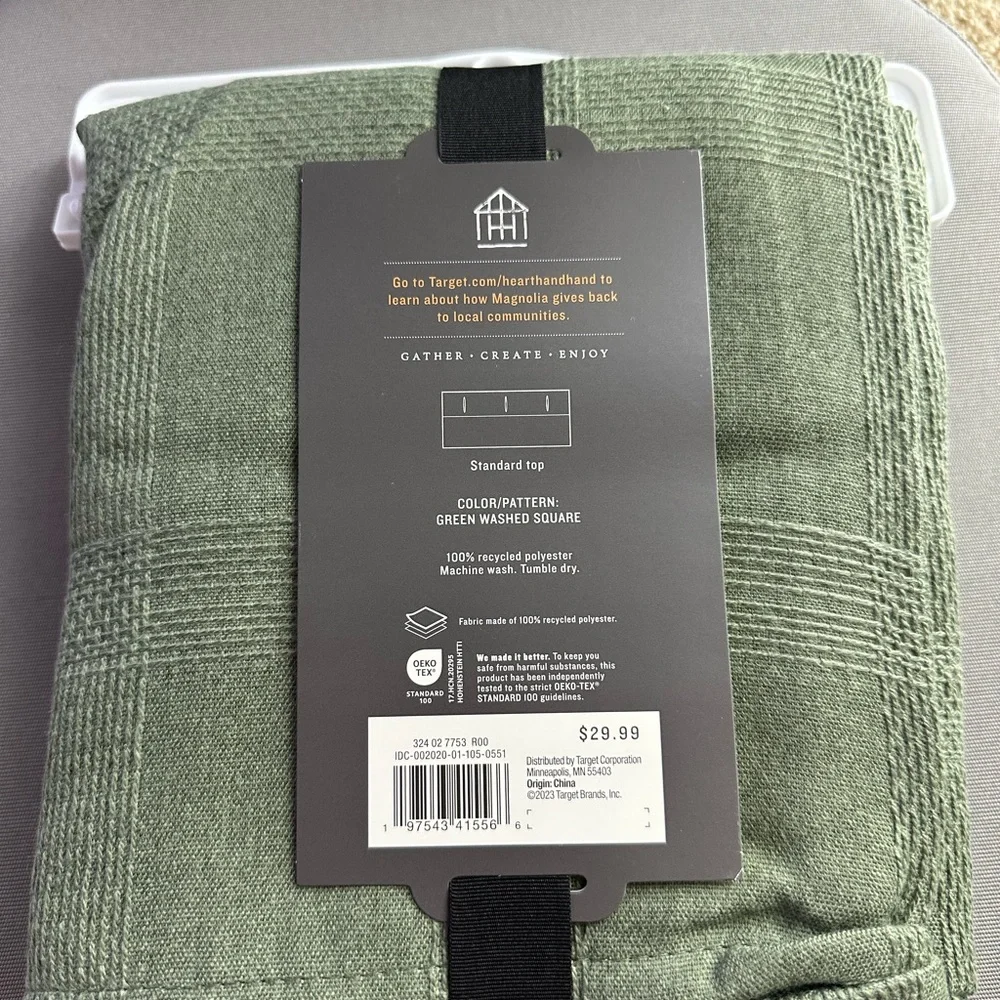 New Hearth & Hand with Magnolia Grid-Like Textured Shower Curtain 72x72